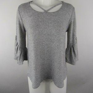 NWT Caution to the Wind Large Gray 3/4 Sleeve Top